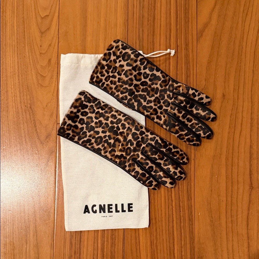 Agnelle Leopard Print Gloves
